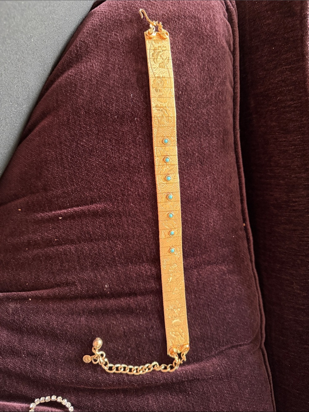 Cynthia Vincent Gold-Tone Bracelet with Turquoise Accents